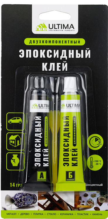Эпоксидный клей ULTIMA Универсальный двухкомпонентный, бесцветный